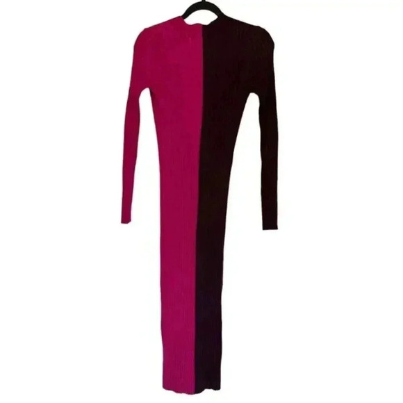 Lulus Charming Combo Pink and Purple Ribbed Button-Front Sweater Dress Size M - Picture 6 of 10